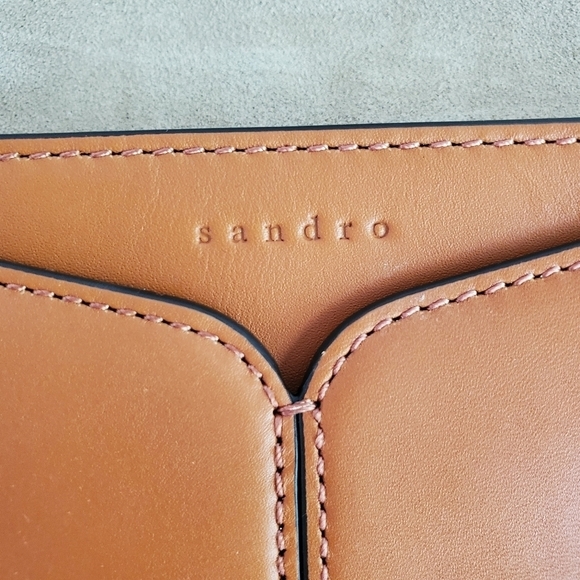 Sandro "Lou MM Curcuma" Cognac Braided Shoulder Bag - Picture 7 of 15